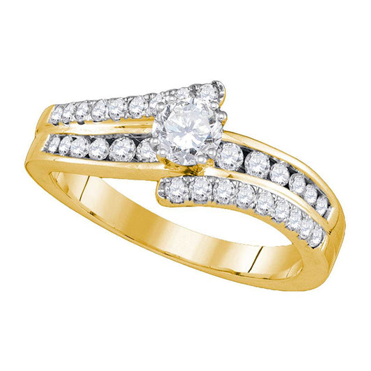 14K Yellow Gold Round Diamond Solitaire Bridal Wedding Engagement Ring 7/8 Cttw, Womens Size: 5-10