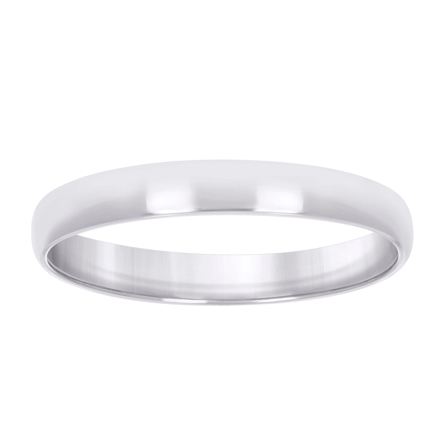 Sterling Silver Rhodium Plated Women's Comfort Fit Bridal Anniversary Engagement Wedding Band Ring