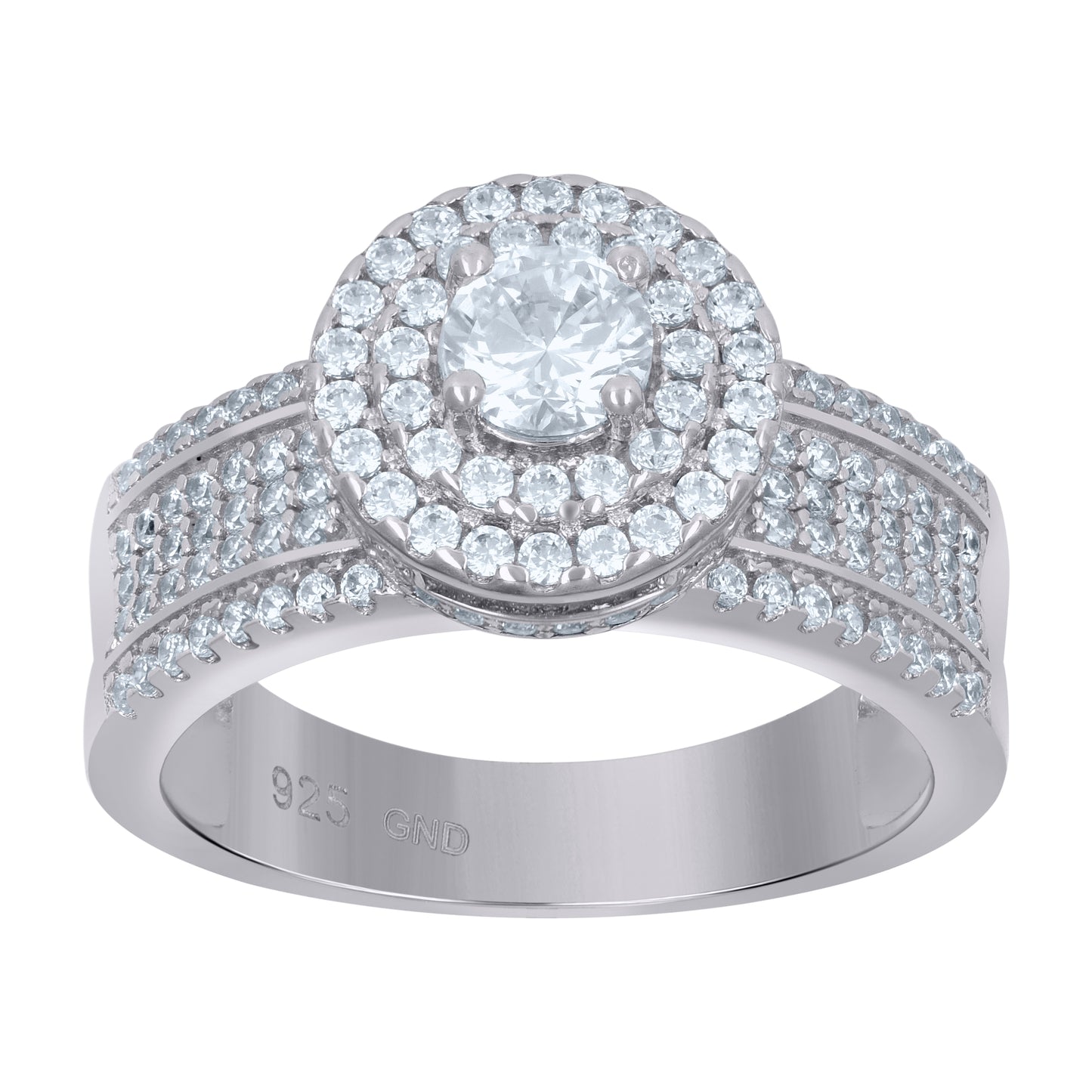 Sterling Silver Men's Cubic-Zirconia Fashion Bridal Anniversary Wedding Engagement Band Ring