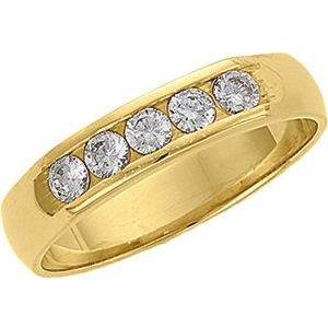 14K Yellow Gold 1/2 CTW Natural Diamond Men's 3 mm Band