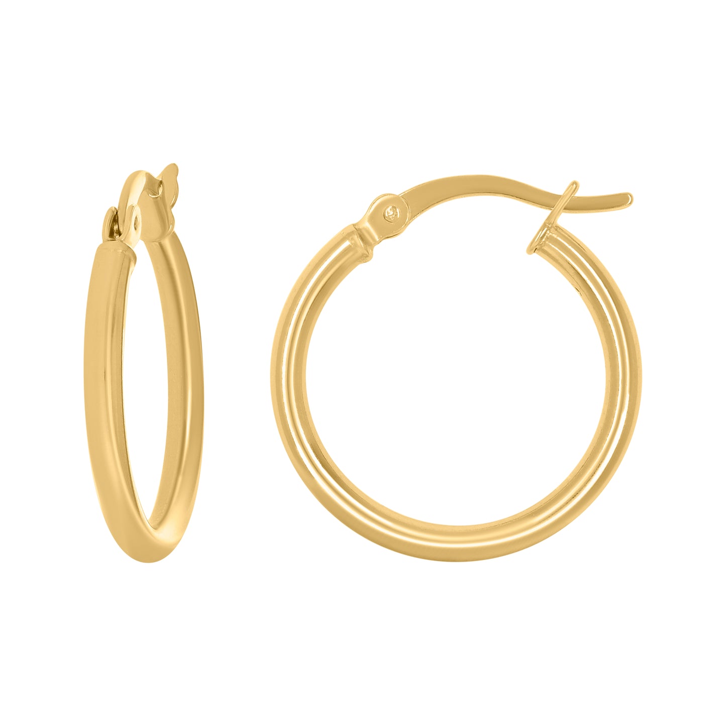 Sterling Silver Yellow-Tone Womens Classic Hoop Earrings