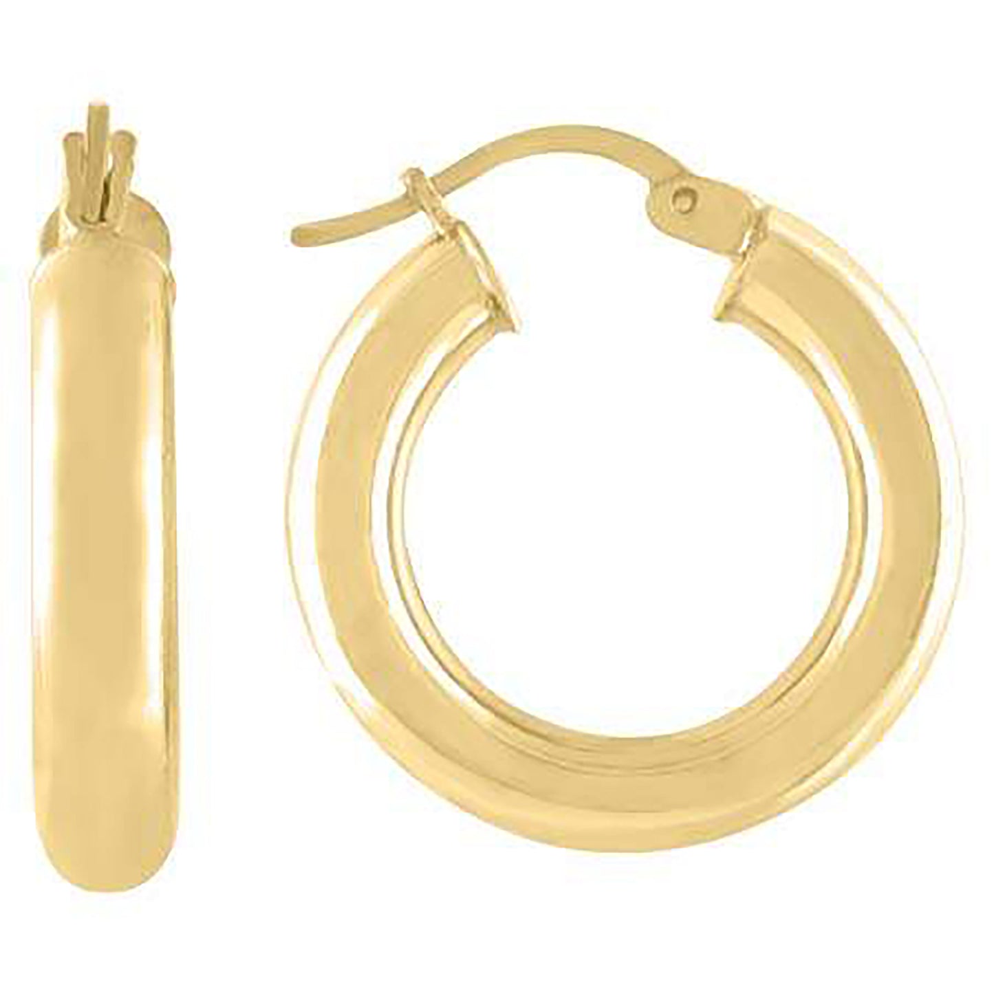 Sterling Silver Yellow-Tone Womens Classic Hoop Earrings