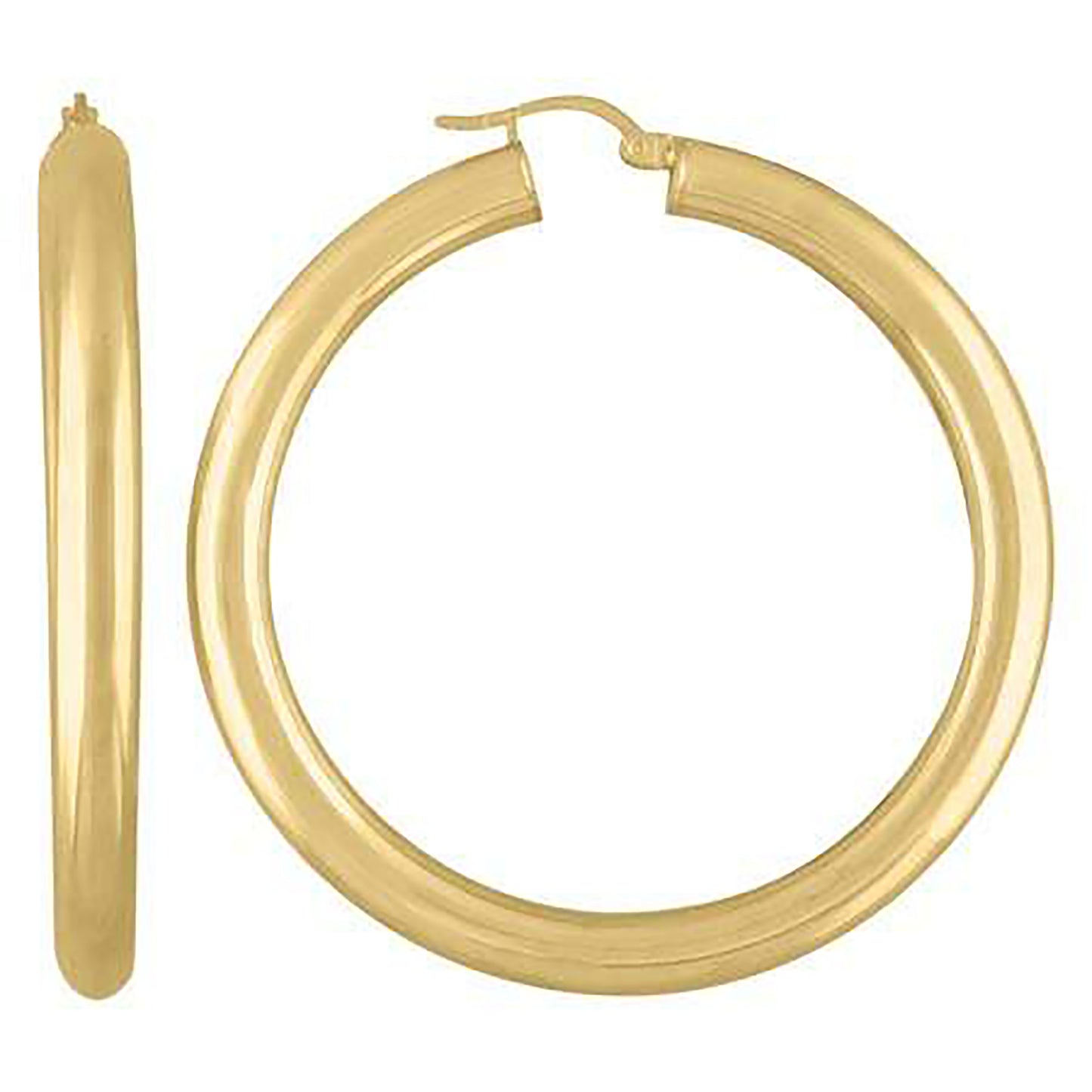 Sterling Silver Yellow-Tone Womens Classic Hoop Earrings