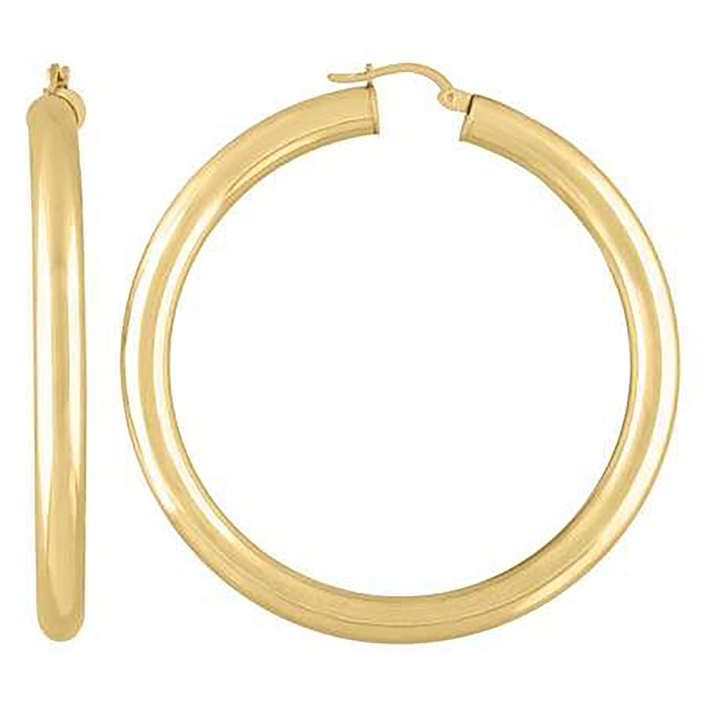Sterling Silver Yellow-Tone Womens Classic Hoop Earrings