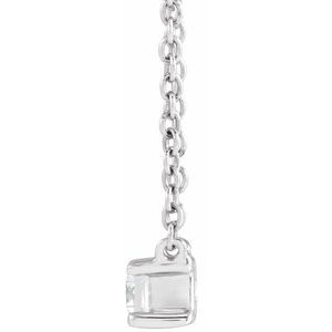 14K White Gold Straight Baguette 5.5 X 2.75Mm Gh Vs 1/3 Ctw Lab-Grown Diamond Necklace, Length: 18 In
