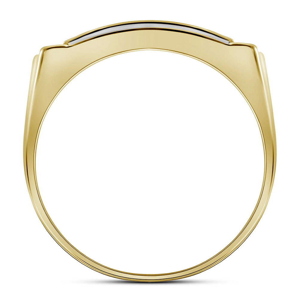 10k Yellow Or Rose Gold  Mens Round Diamond Cluster Ring 1/2 Cttw, Mens Size: 7-13