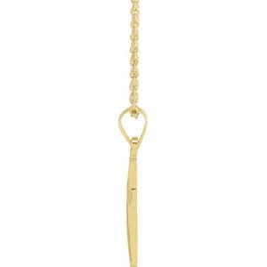 14K Yellow Gold 16.11 X 8.04 Mm 18 In Polished Cross Necklace