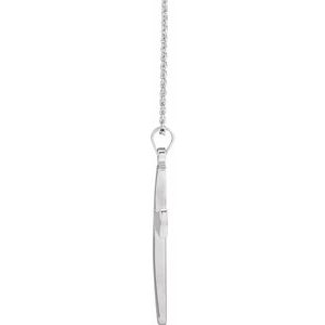 14K White Gold 30.5 X 19 Mm 18 In Polished Cross Necklace