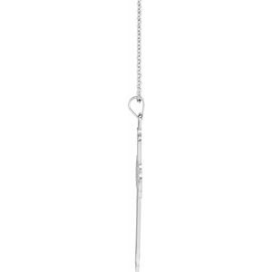 14K White Gold 46 X 31 Mm 18 In Polished Cross Necklace