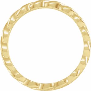 18K Yellow Gold 6.5 Mm Polished Chain Link Wedding Band Size 8