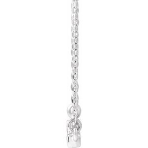 Sterling Silver Round 1.7Mm G-H I1 French-Set Bar Necklace, Length: 16 In