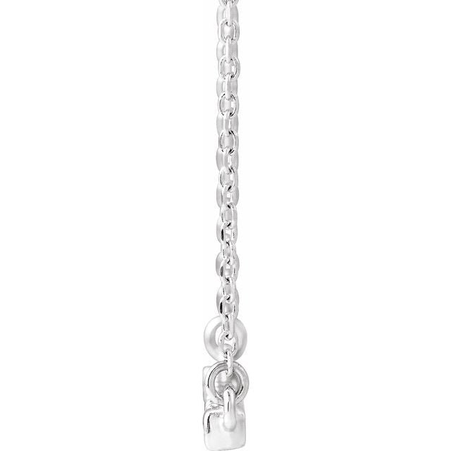 14K White Gold Round 1.7Mm Vs, F+ 16-18 In Polished French-Set Bar Necklace
