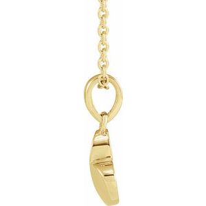 14K Yellow Gold 9.89 X 7.65 Mm 16-18 In Polished Heart Necklace