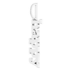 14K White Gold Happy Pendant