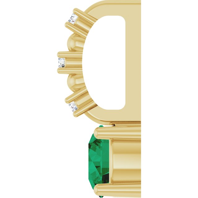14K Yellow Or White Gold Round 4Mm I1, G-H Polished Lab-Grown Gemstone And .01 Ctw Natural Diamond Charm/Pendant