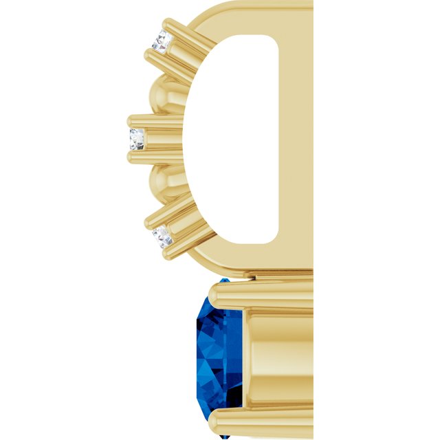 14K Yellow Or White Gold Round 4Mm I1, G-H Polished Lab-Grown Gemstone And .01 Ctw Natural Diamond Charm/Pendant