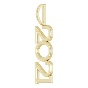 14K Yellow Gold Polished Vertical Pendant