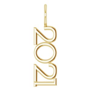 14K Yellow Gold Polished Vertical Pendant