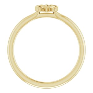 14K Yellow Gold Polished Floral Stackable Ring Size 7
