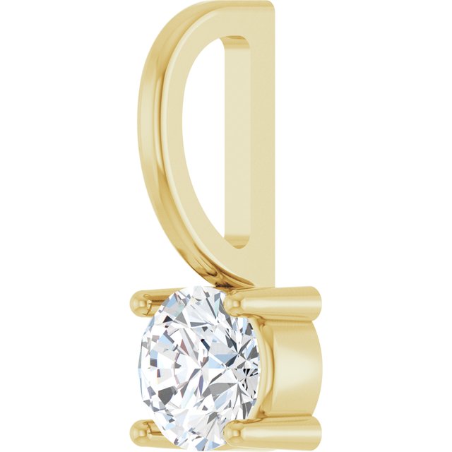 14K Yellow Or White Gold Or Sterling Silver Round 4 Mm Polished Imitation Gemstone Charm/Pendant