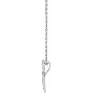 14K White Gold 14.65 X 11.2 Mm 16-18 In Polished Cross Necklace