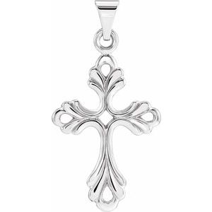 Sterling Silver 24.5 X 17 Mm Polished Cross Pendant
