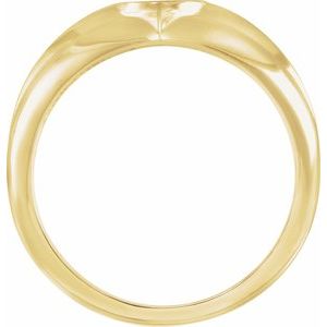 14K Yellow Gold Polished Cross And Anchor Ring Size 10