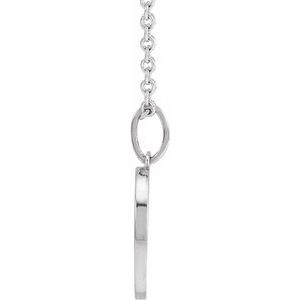 14K White Gold 11.23 X 10 Mm 16-18 In Polished Sun Disc Necklace