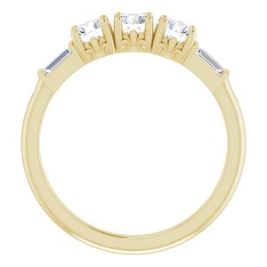 14K Yellow Gold Lab-Grown Diamond Round 4 Mm Lab-Grown Diamond Polished Lab-Grown Diamond Band Size 7