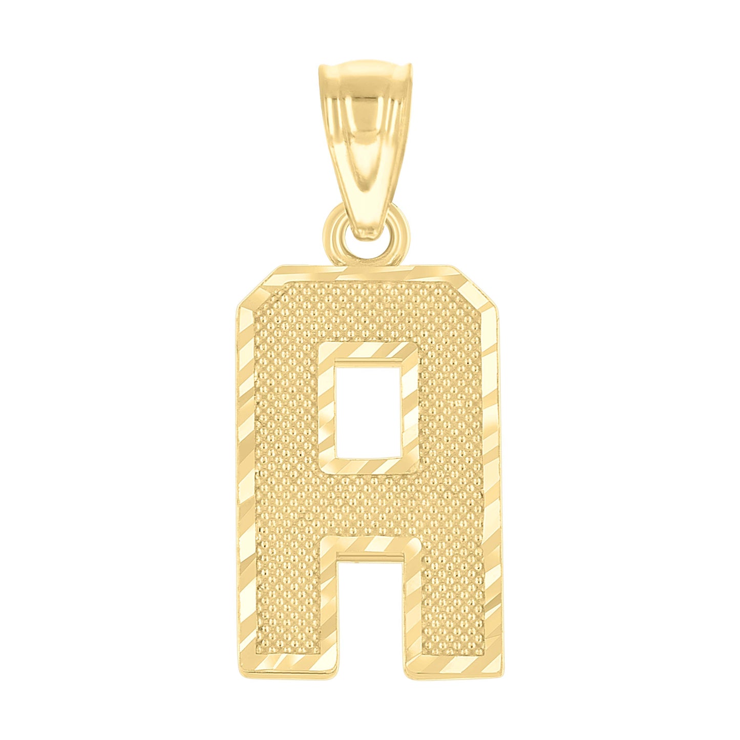 10K Yellow Gold Unisex Initial Number Charm Pendant