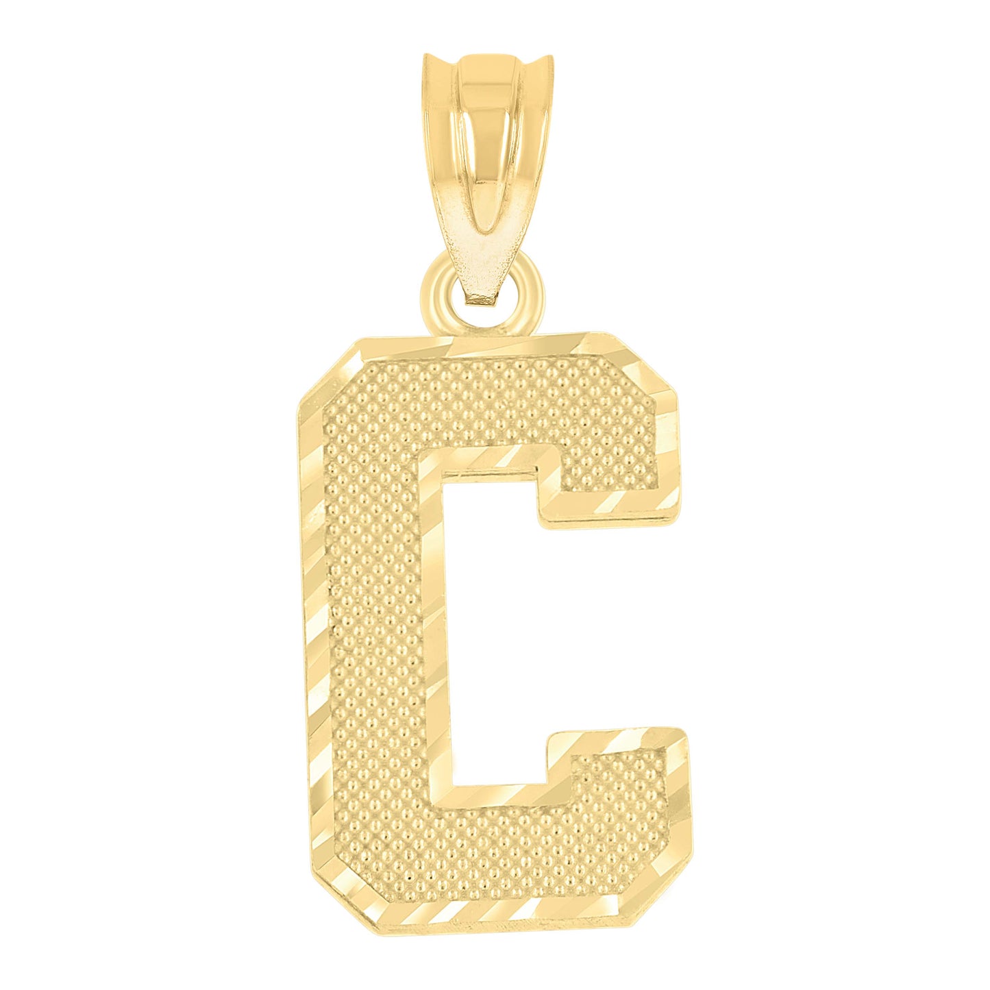 10K Yellow Gold Unisex Initial Number Charm Pendant