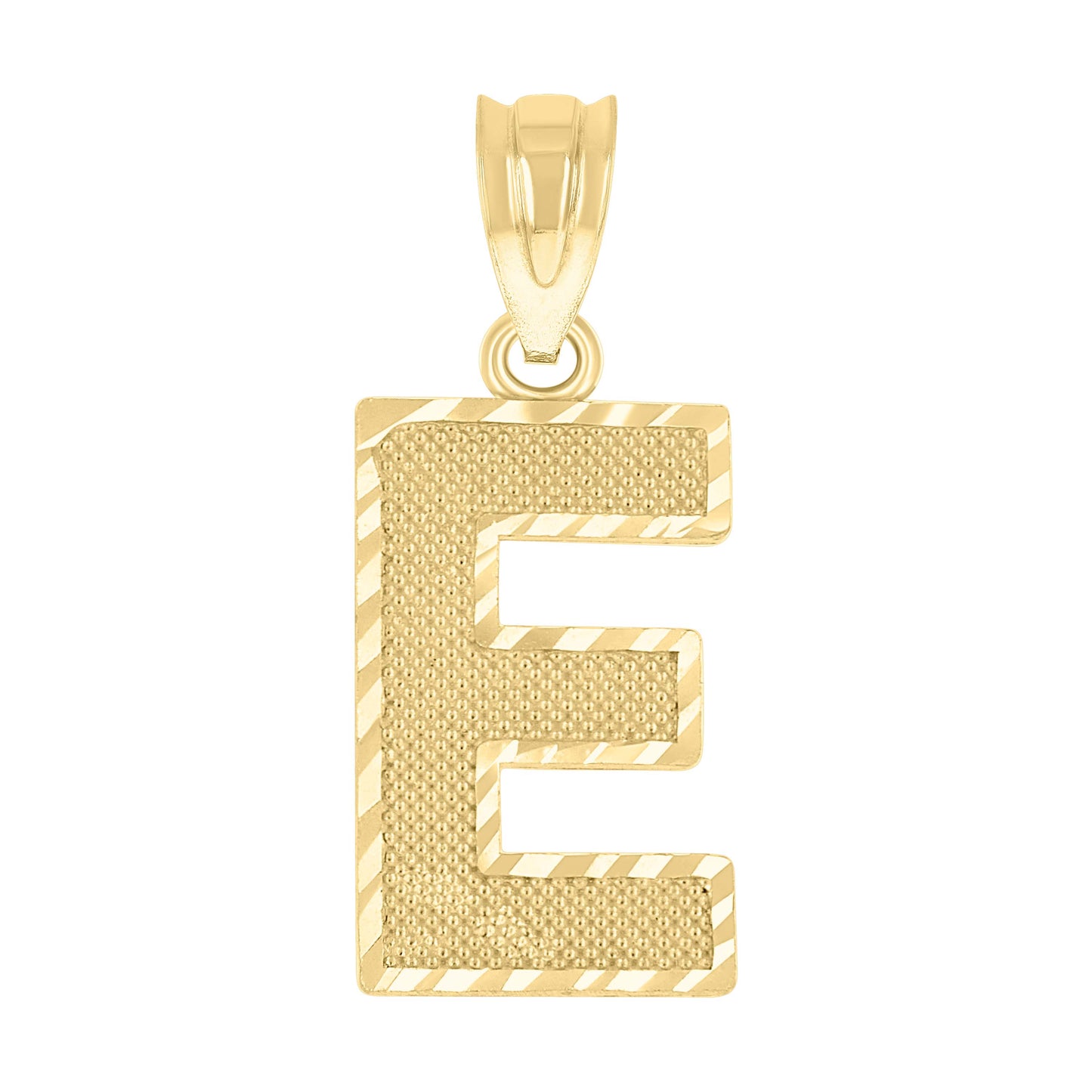 10K Yellow Gold Unisex Initial Number Charm Pendant