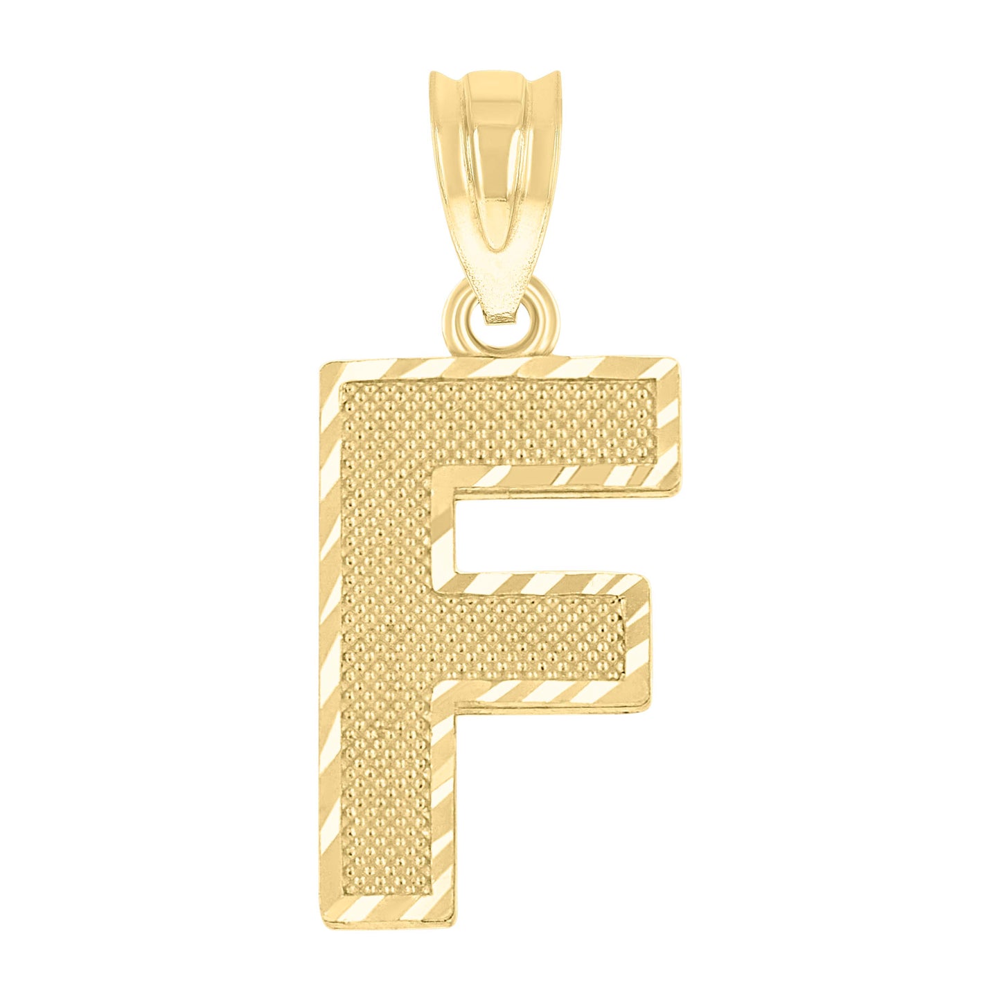 10K Yellow Gold Unisex Initial Number Charm Pendant