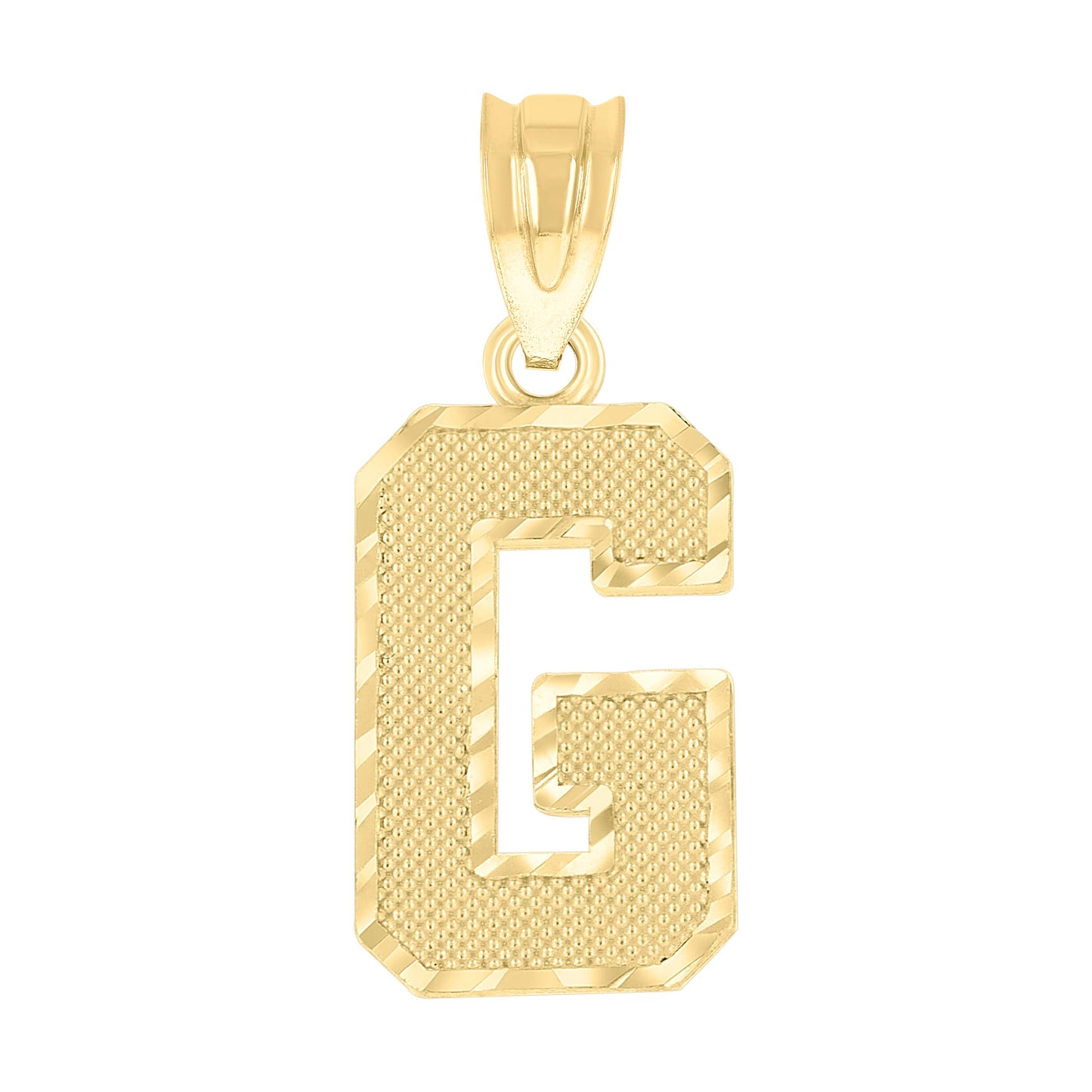 10K Yellow Gold Unisex Initial Number Charm Pendant