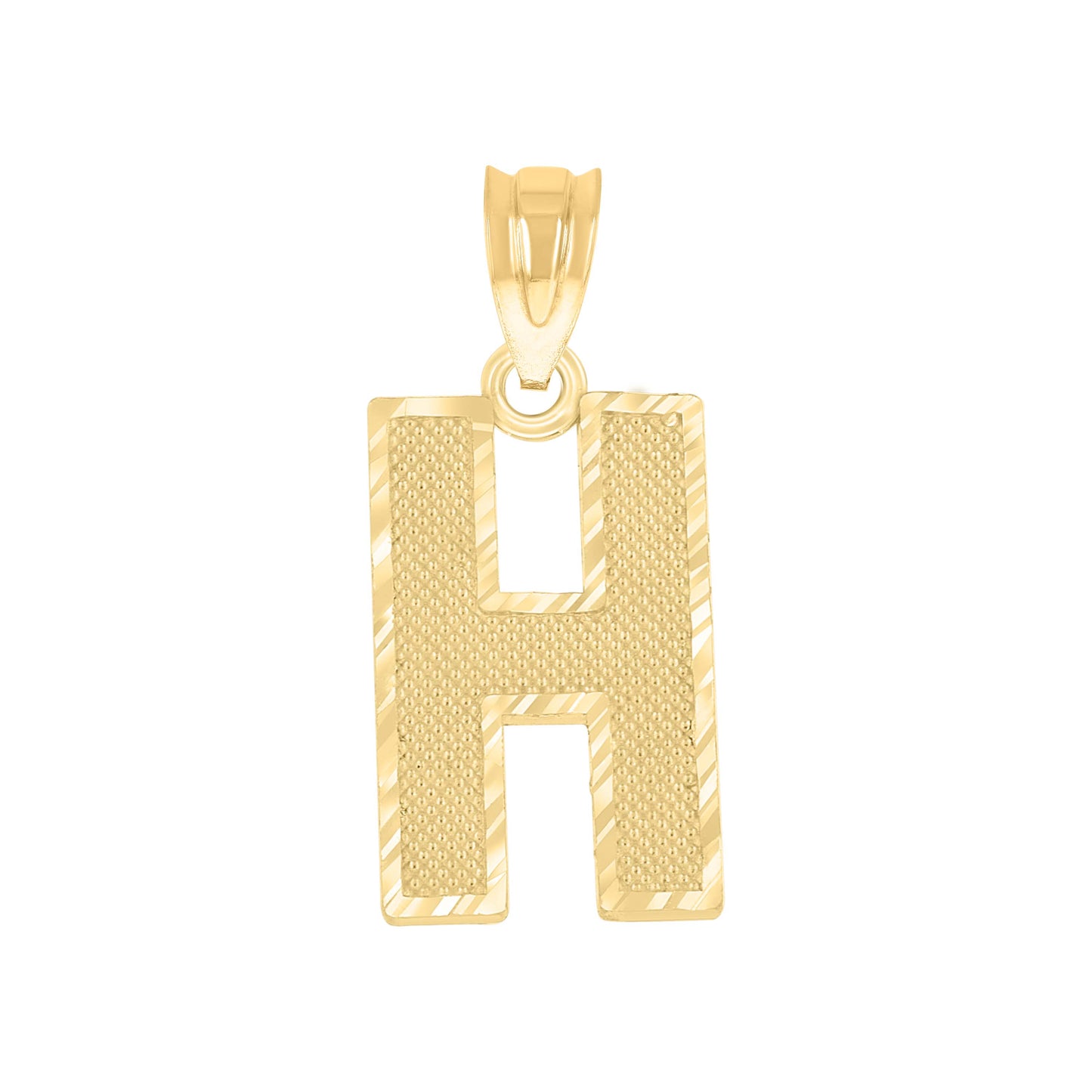 10K Yellow Gold Unisex Initial Number Charm Pendant