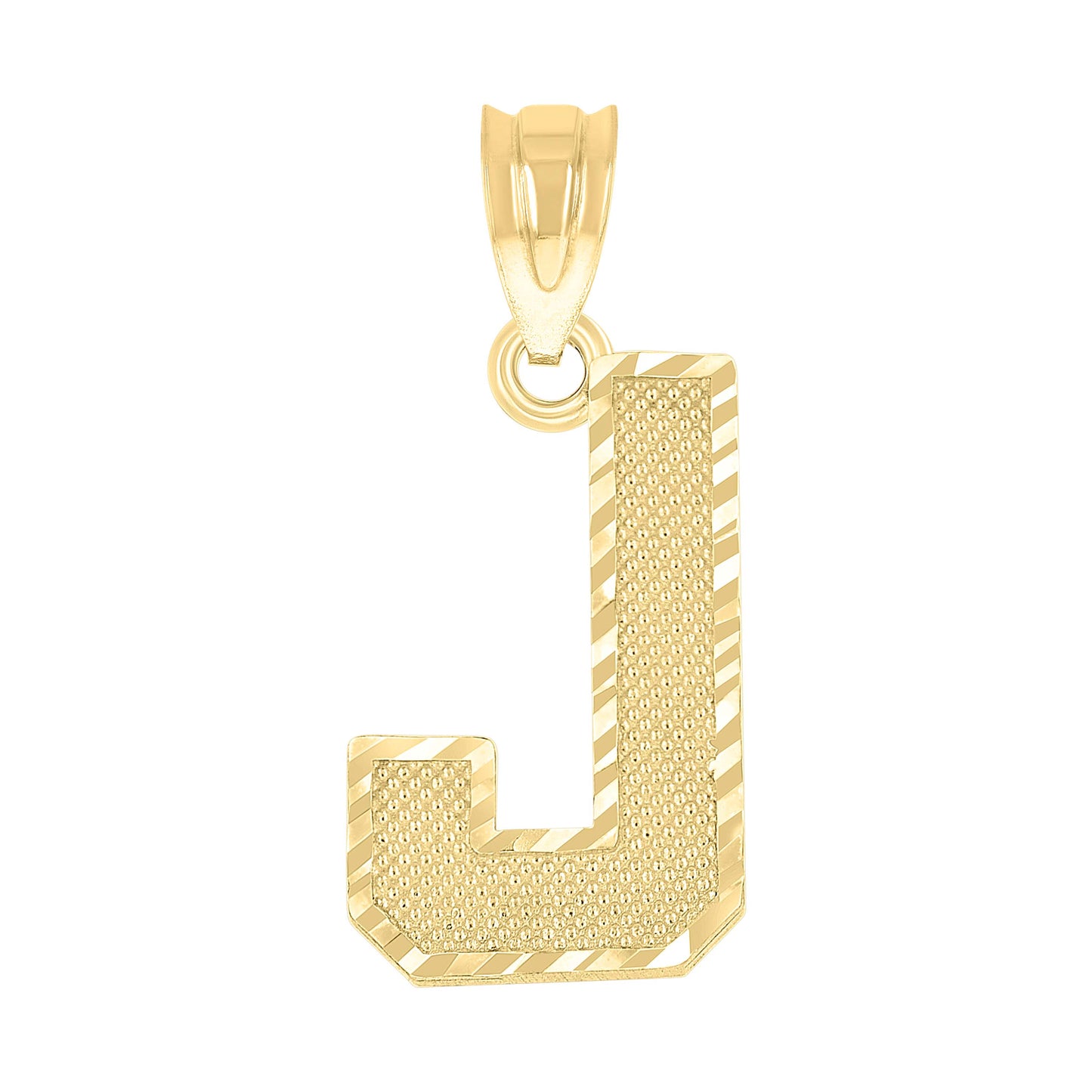 10K Yellow Gold Unisex Initial Number Charm Pendant