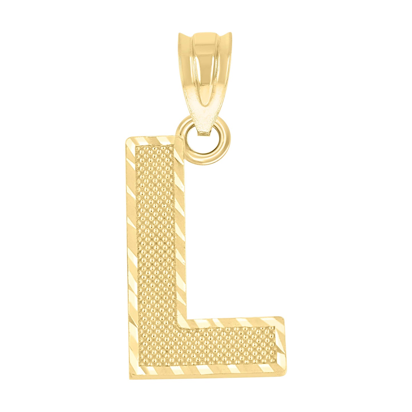 10K Yellow Gold Unisex Initial Number Charm Pendant