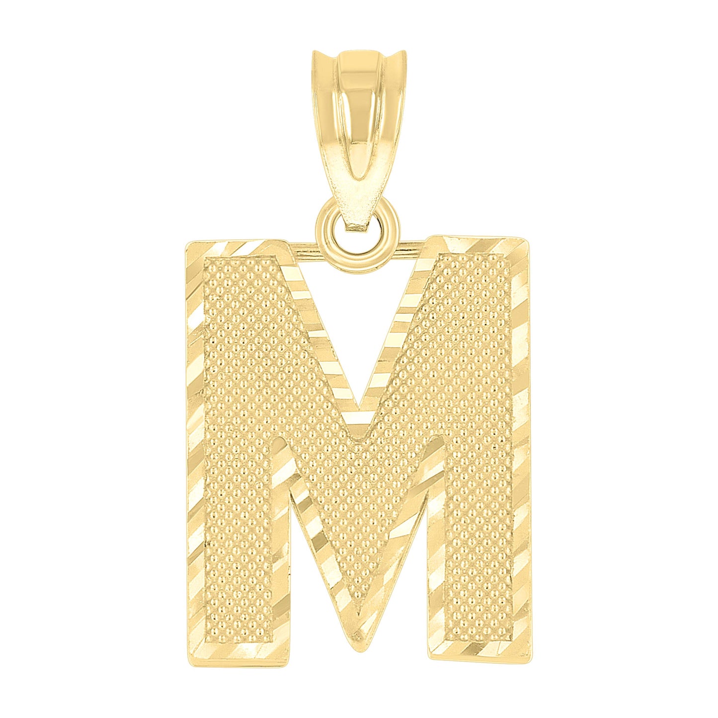 10K Yellow Gold Unisex Initial Number Charm Pendant