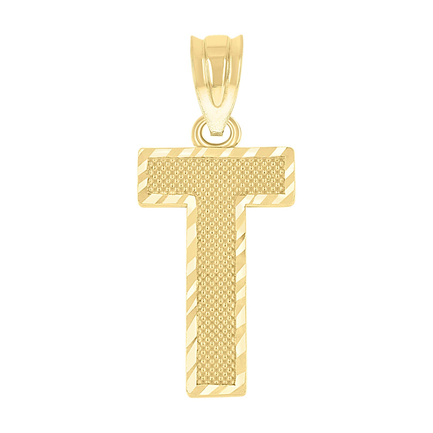 10K Yellow Gold Unisex Initial Number Charm Pendant