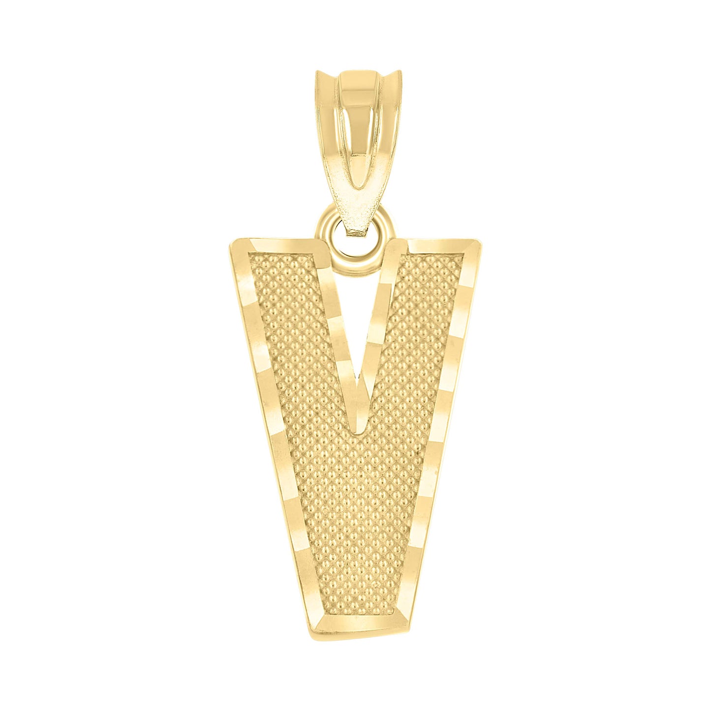 10K Yellow Gold Unisex Initial Number Charm Pendant