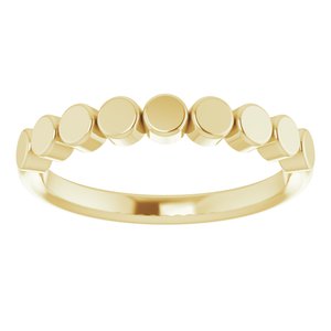 14K Yellow Gold Polished Stackable Geometric Ring Size 7