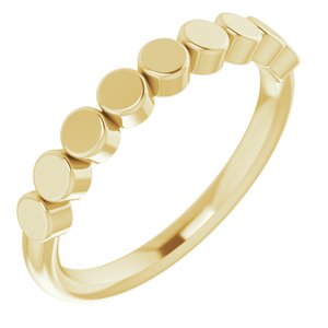 14K Yellow Gold Polished Stackable Geometric Ring Size 7