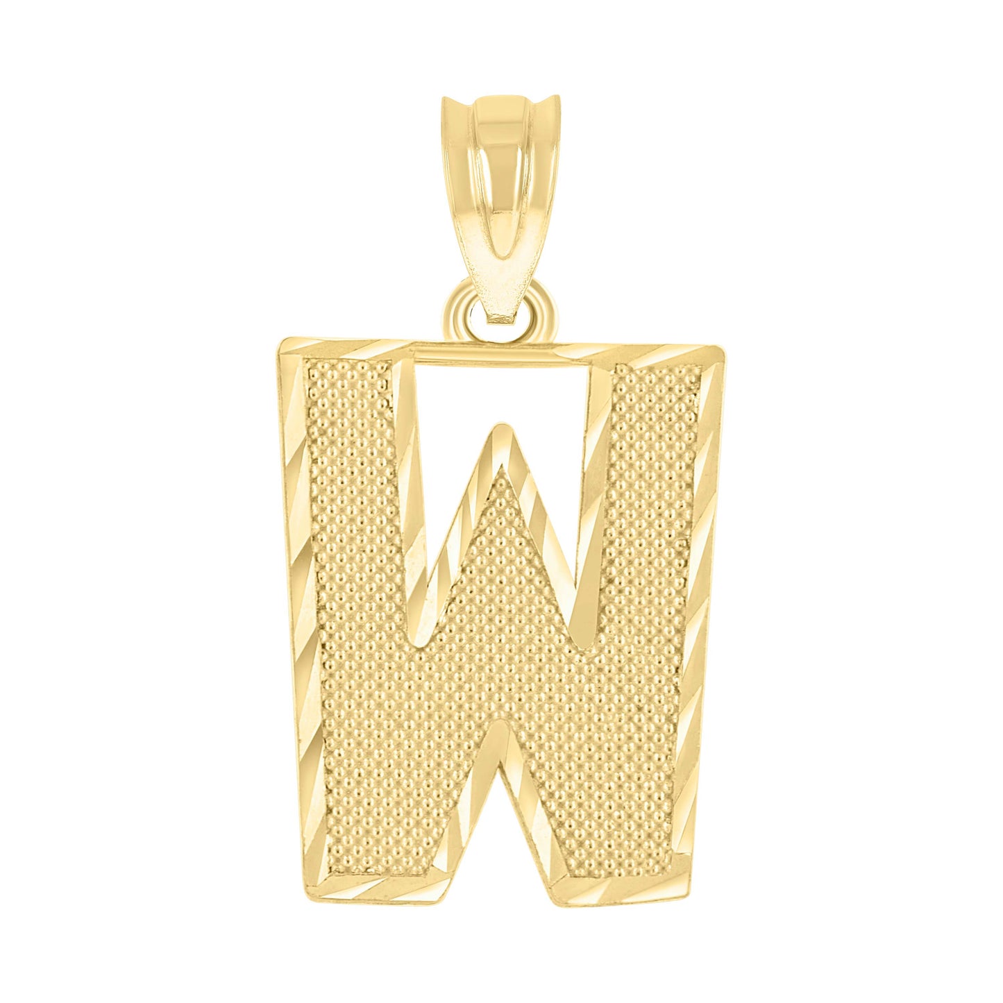 10K Yellow Gold Unisex Initial Number Charm Pendant