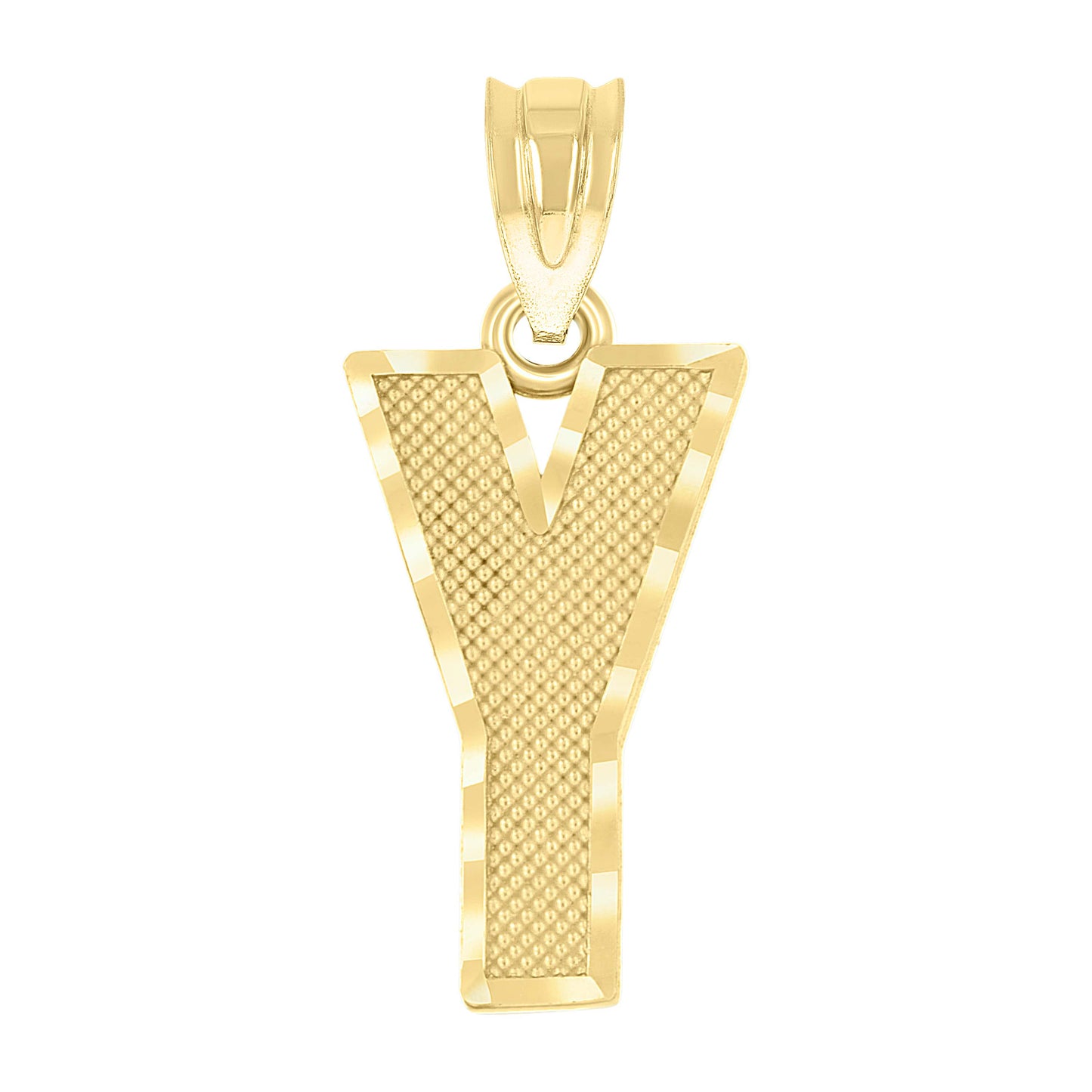 10K Yellow Gold Unisex Initial Number Charm Pendant