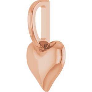 14K Rose Gold Puffed Heart Charm Pendant