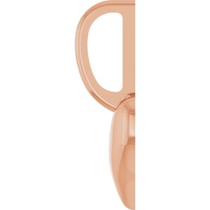 14K Rose Gold Puffed Heart Charm Pendant