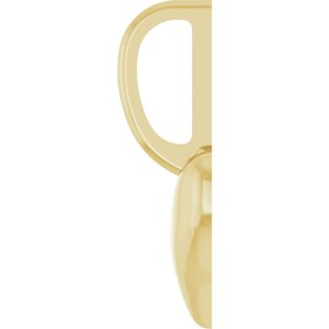 14K Yellow Gold Puffed Heart Charm Pendant