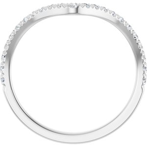 14K White Gold Round 1.5 Mm Polished 1/3 Ctw Lab Grown Diamond French-Set Contour Band Size 7