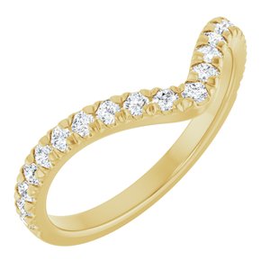14K Yellow Gold Round 1.7 Mm Polished 1/3 Ctw Lab Grown Diamond French-Set Contour Band Size 7