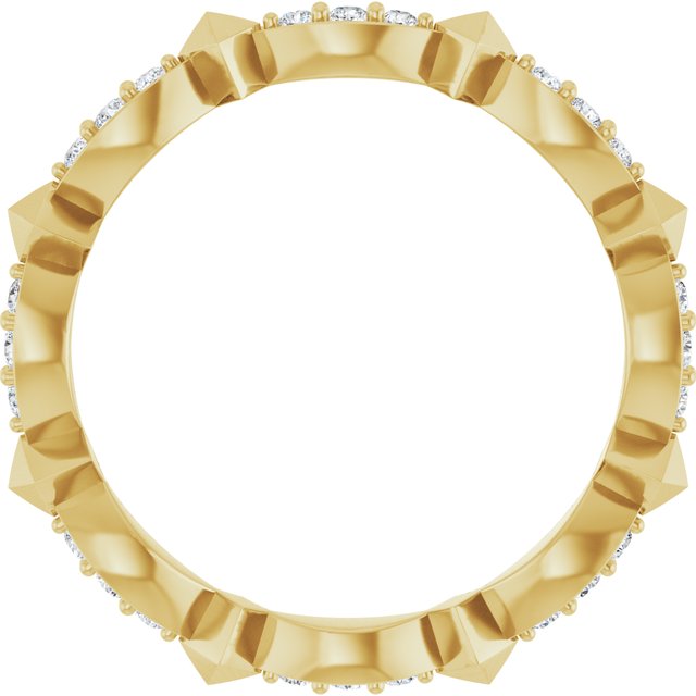 14K Yellow Or White Gold Round Si2-Si3, G-H Polished 1/4 Ctw Natural Diamond Eternity Band, Size 7